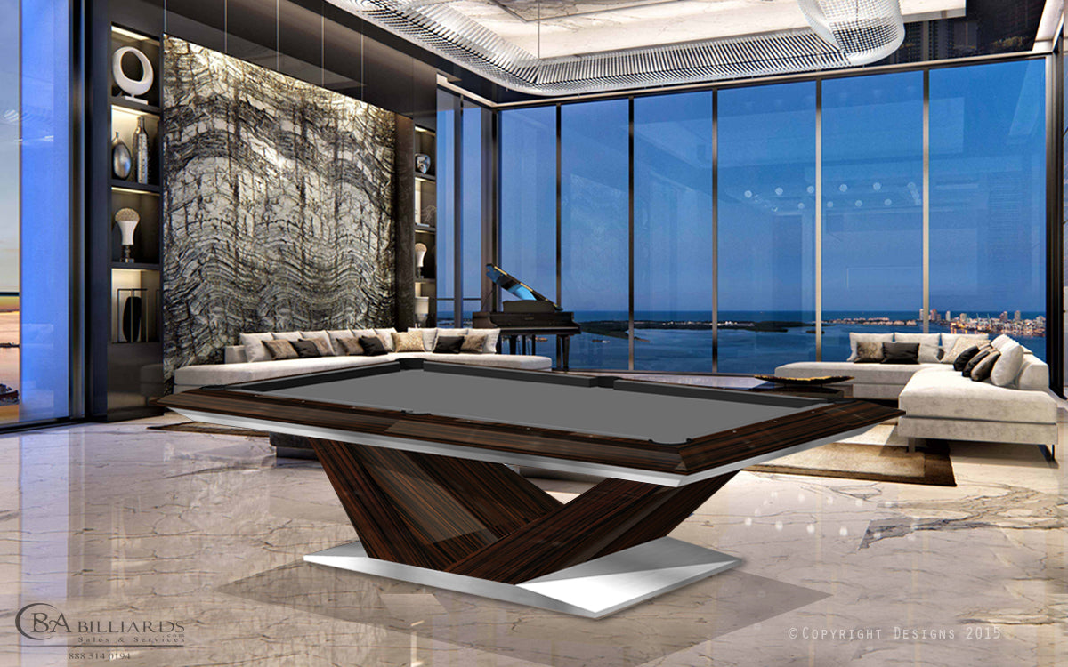 President Modern Pool Table Angle Rails